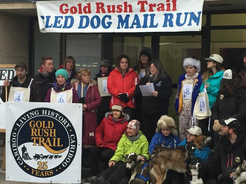 25TH ANNUAL GOLD RUSH TRAIL SLED DOG MAIL RUN OFF AND RUNNING My