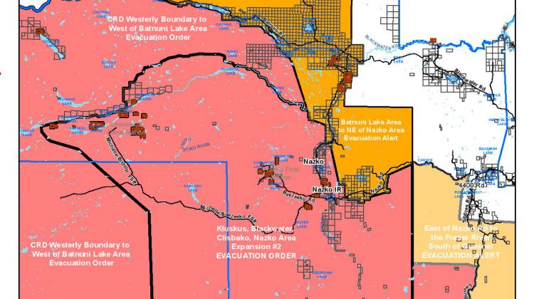 Evacuation Order Downgraded for Batnuni Lake Area to Northeast of Nazko ...